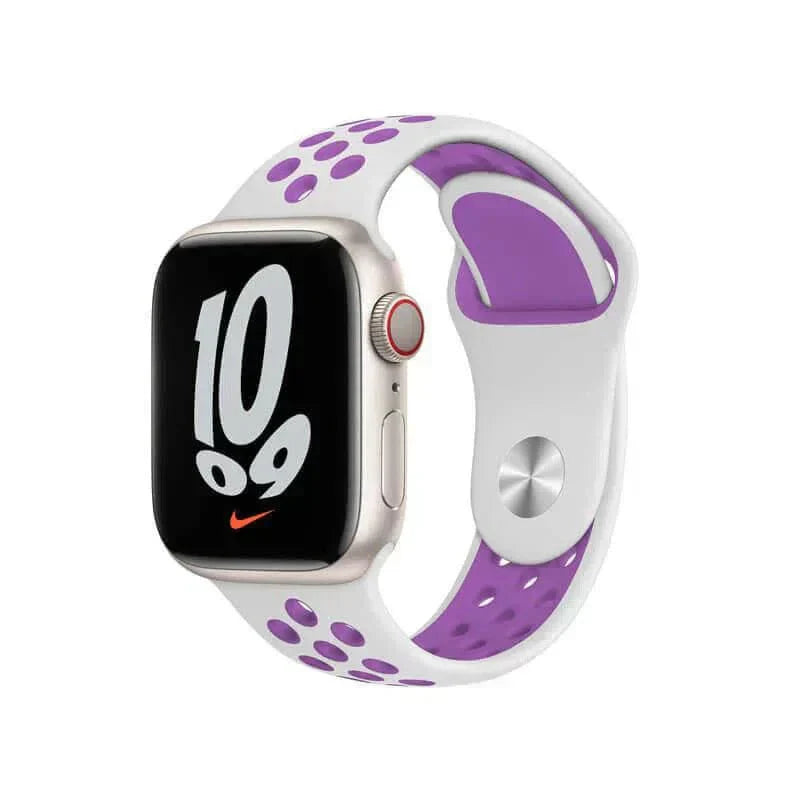 Nike Silicone Band for Apple Watch 42 | 44 | 45 | Ultra 49 | 46mm S10 42 | 44 | 45 | Ultra 49 | 46mm S10 White Light Purple Straps & Bands