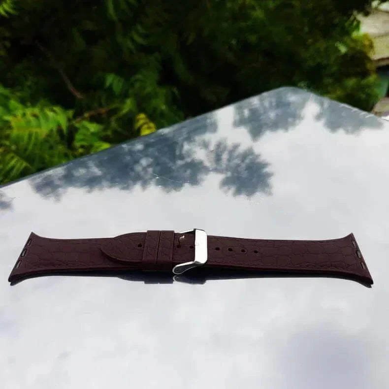 Crocodile Texture Silicone Soft Band for Apple Watch 42 | 44 | 45 | Ultra 49 | 46mm S10 42 | 44 | 45 | Ultra 49 | 46mm S10 wine Straps & Bands