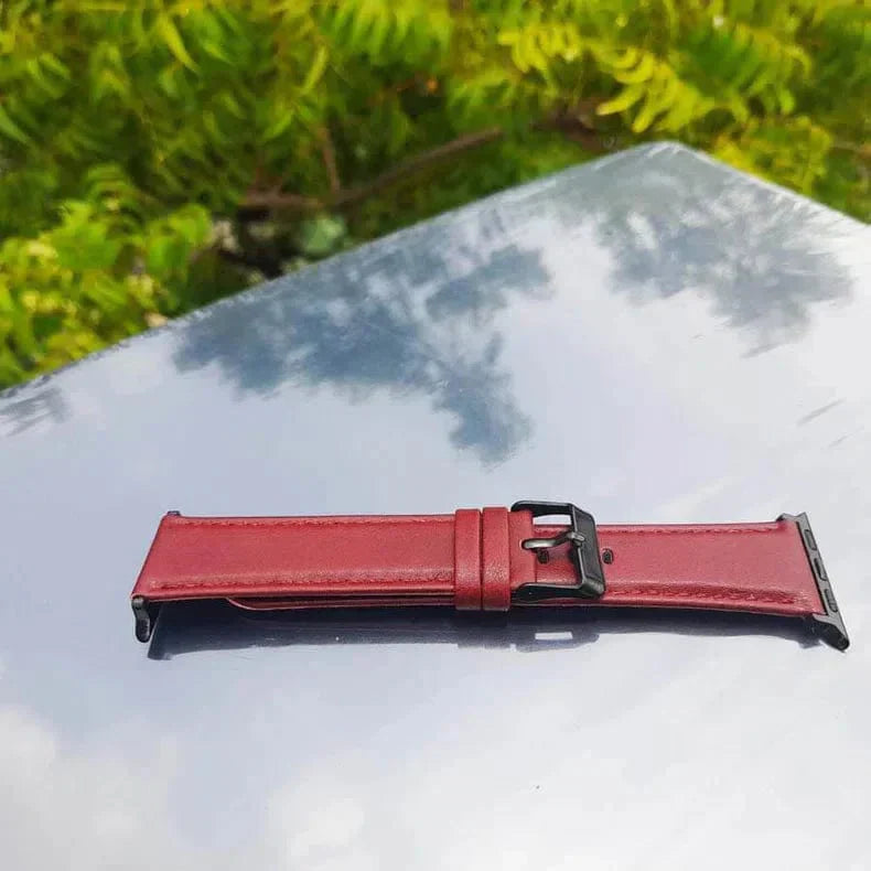 Classic Leather Texture Band for Apple Watch 42 | 44 | 45 | Ultra 49 | 46mm S10 42 | 44 | 45 | Ultra 49 | 46mm S10 wine Straps & Bands