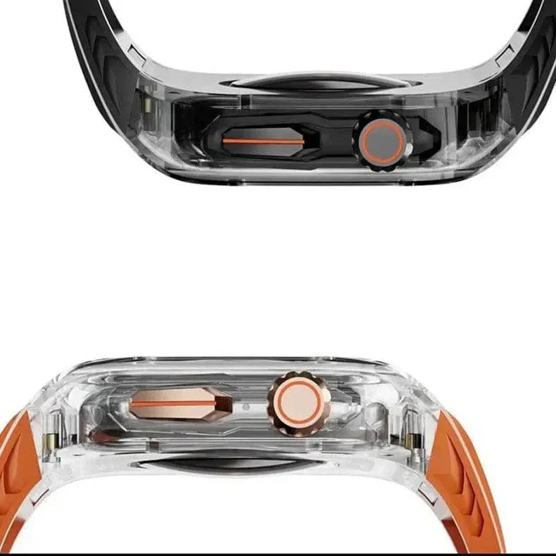 Silicone Watch Band with Protective Rugged Hard Cover for Apple Watch Ultra 49mm Straps & Bands
