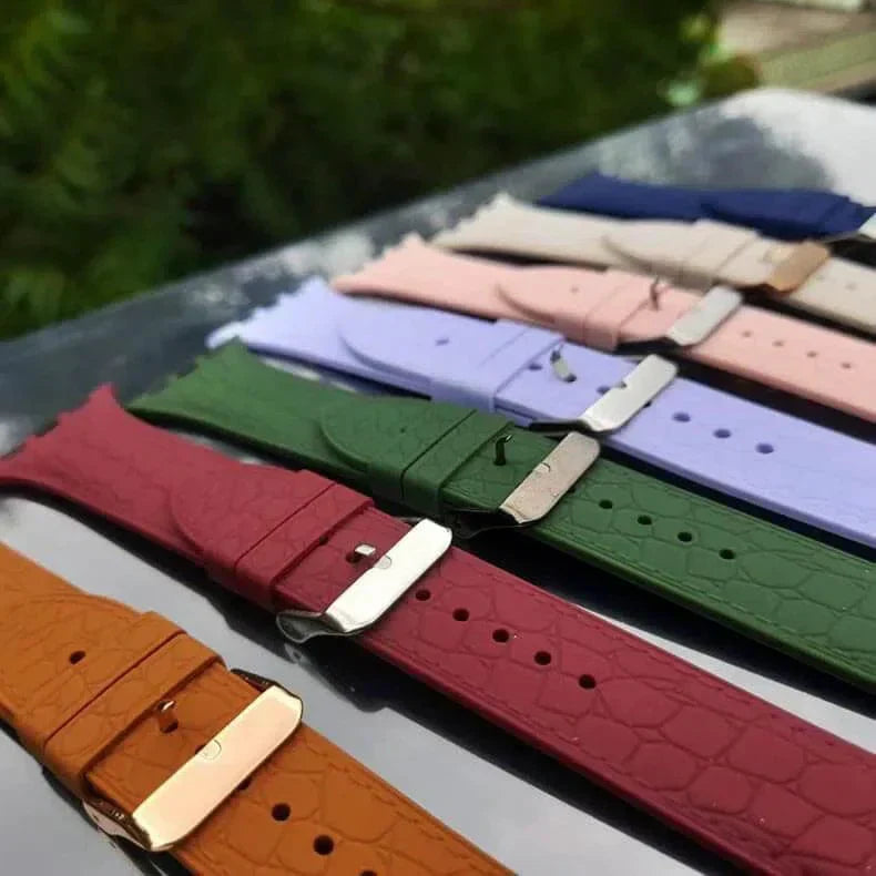 Crocodile Texture Silicone Soft Band for Apple Watch 38 | 40 | 41 | 42mm S10 Straps & Bands