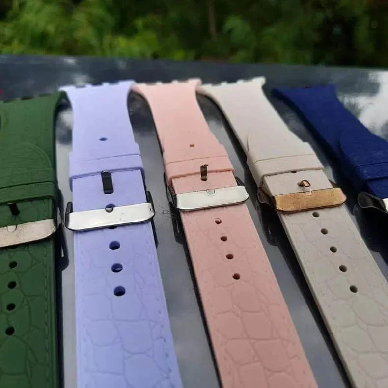 Crocodile Texture Silicone Soft Band for Apple Watch 42 | 44 | 45 | Ultra 49 | 46mm S10 Straps & Bands