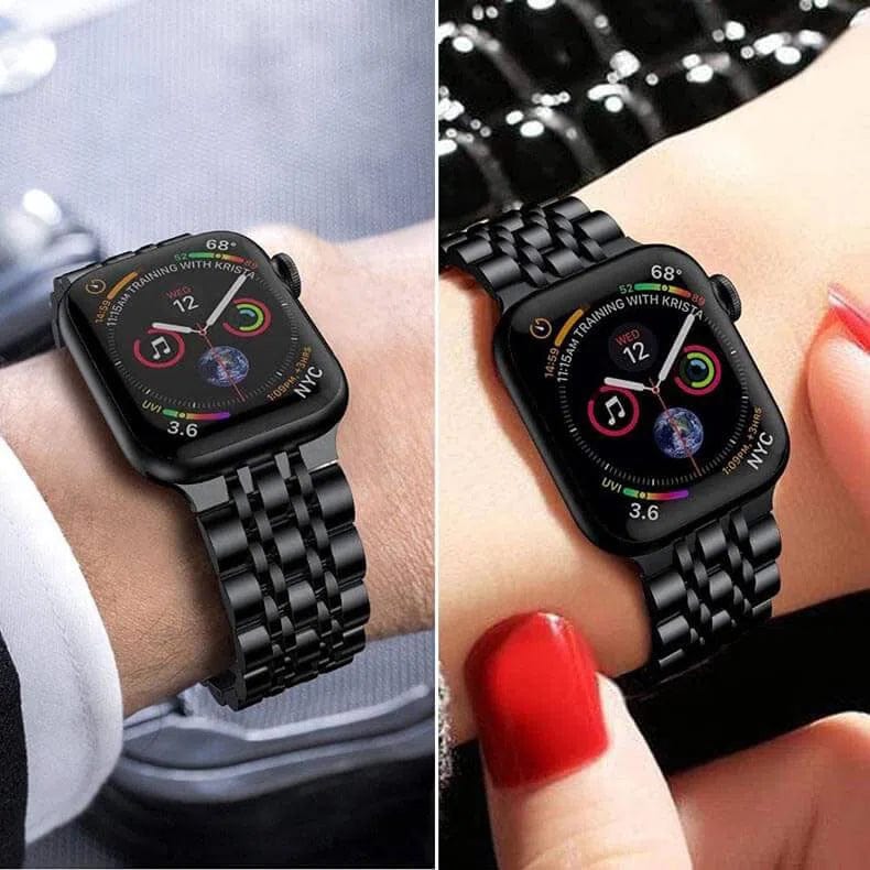 Dual Link Stainless Steel Metal Bracelet Chain for Apple Watch 42 | 44 | 45 | Ultra 49 | 46mm S10 Straps & Bands