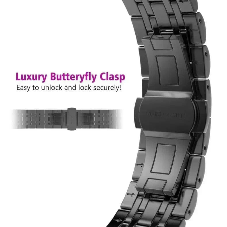 Dual Link Stainless Steel Metal Bracelet Chain for Apple Watch 42 | 44 | 45 | Ultra 49 | 46mm S10 Straps & Bands
