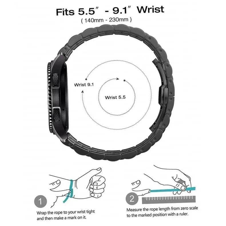 Dual Link Stainless Steel Metal Bracelet Chain for Apple Watch 42 | 44 | 45 | Ultra 49 | 46mm S10 Straps & Bands