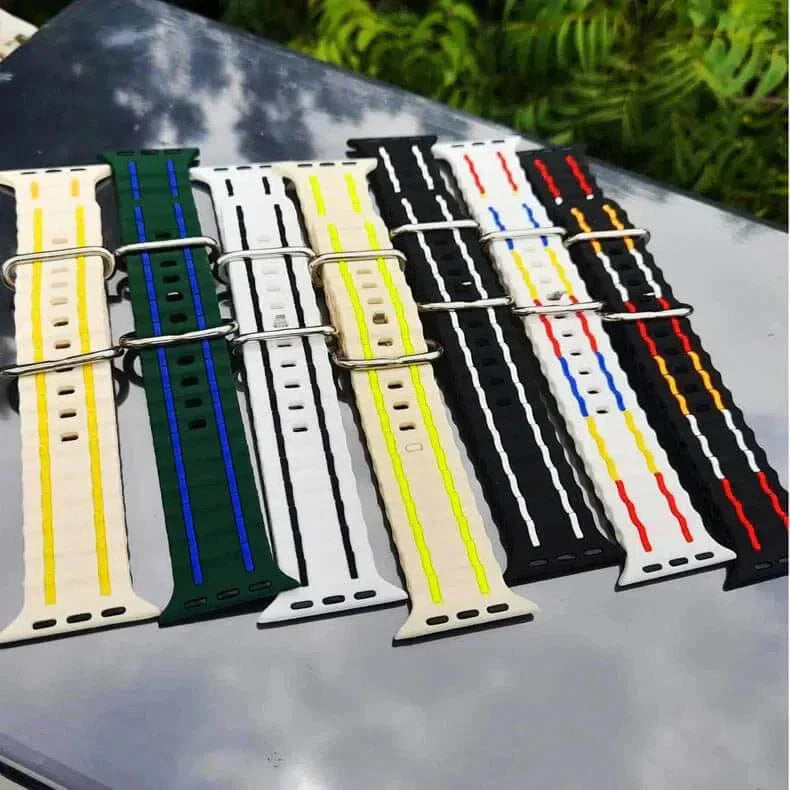 Ocean Silicone Sport Soft Band for Apple Watch 42 | 44 | 45 | Ultra 49 | 46mm S10 Straps & Bands