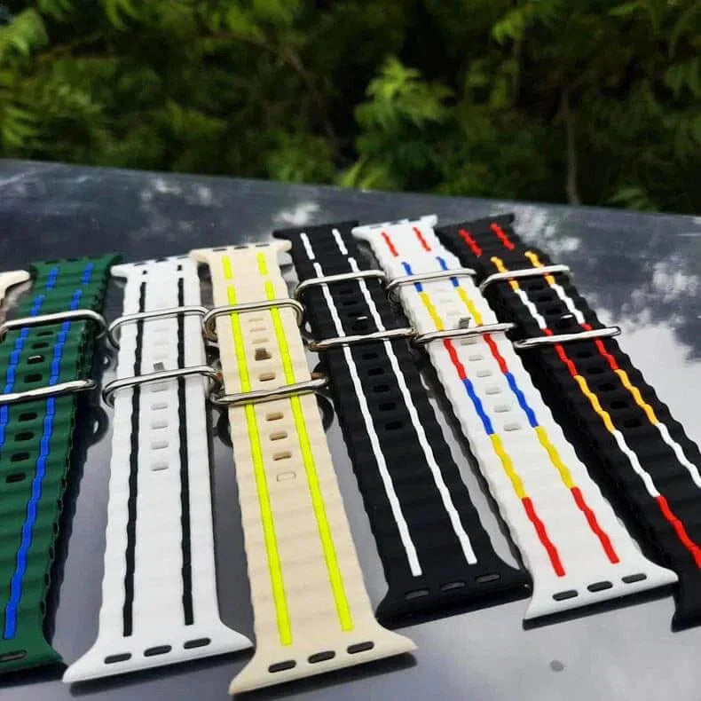 Ocean Silicone Sport Soft Band for Apple Watch 42 | 44 | 45 | Ultra 49 | 46mm S10 Straps & Bands