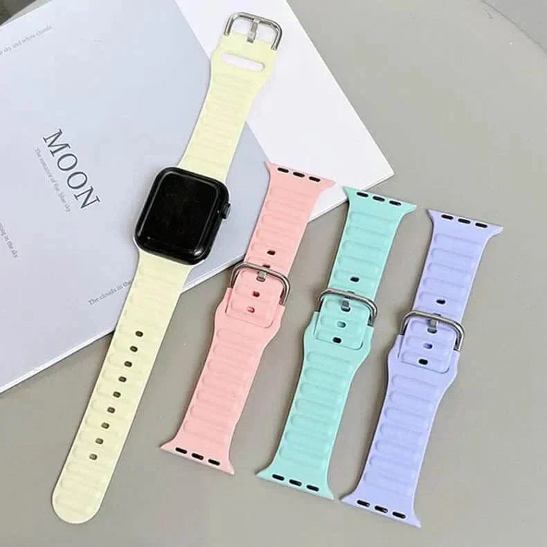 Ocean Ripple Silicone Soft Band for Apple Watch 42 | 44 | 45 | Ultra 49 | 46mm S10 Straps & Bands