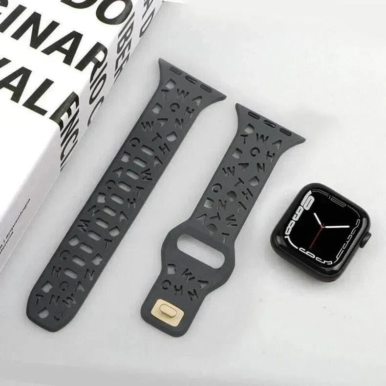 Soft Silicone Alphabetic Band for Apple Watch 38 | 40 | 41 | 42mm S10 Straps & Bands