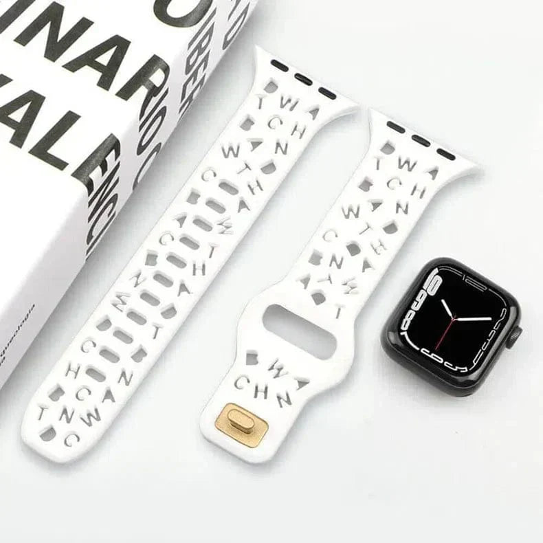 Soft Silicone Alphabetic Band for Apple Watch 38 | 40 | 41 | 42mm S10 Straps & Bands
