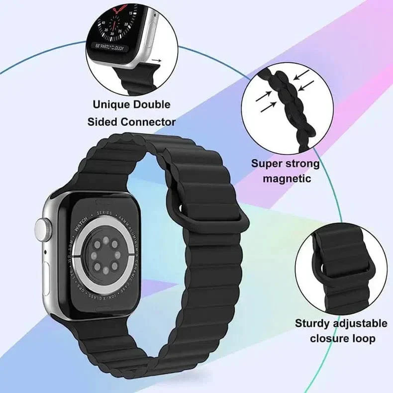 Silicone Magnetic Band for Apple Watch 42 | 44 | 45 | Ultra 49 | 46mm S10 Straps & Bands