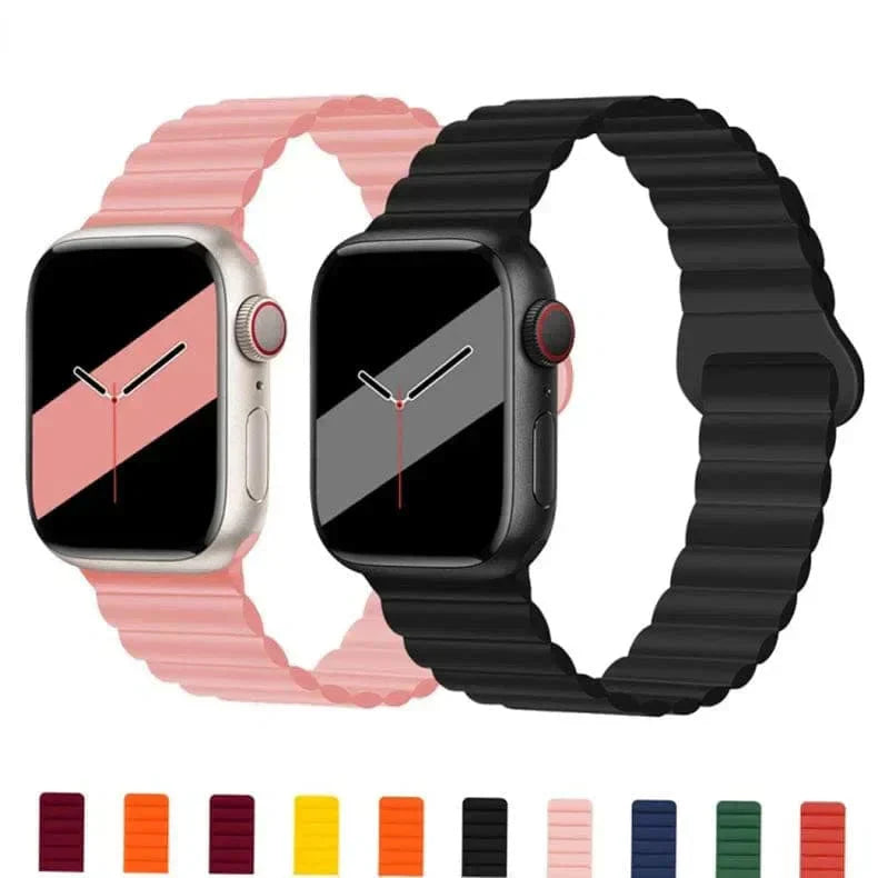 Silicone Magnetic Band for Apple Watch 42 | 44 | 45 | Ultra 49 | 46mm S10 Straps & Bands