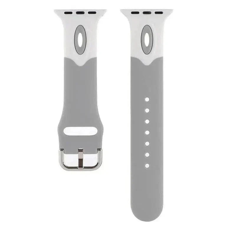 Dual Color Silicone Sport Band for Apple Watch 42 | 44 | 45 | Ultra 49 | 46mm S10 Straps & Bands
