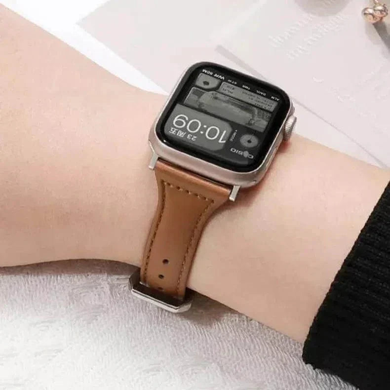 Slim Classic Leather Texture Band for Apple Watch 42 | 44 | 45 | Ultra 49 | 46mm S10 Straps & Bands