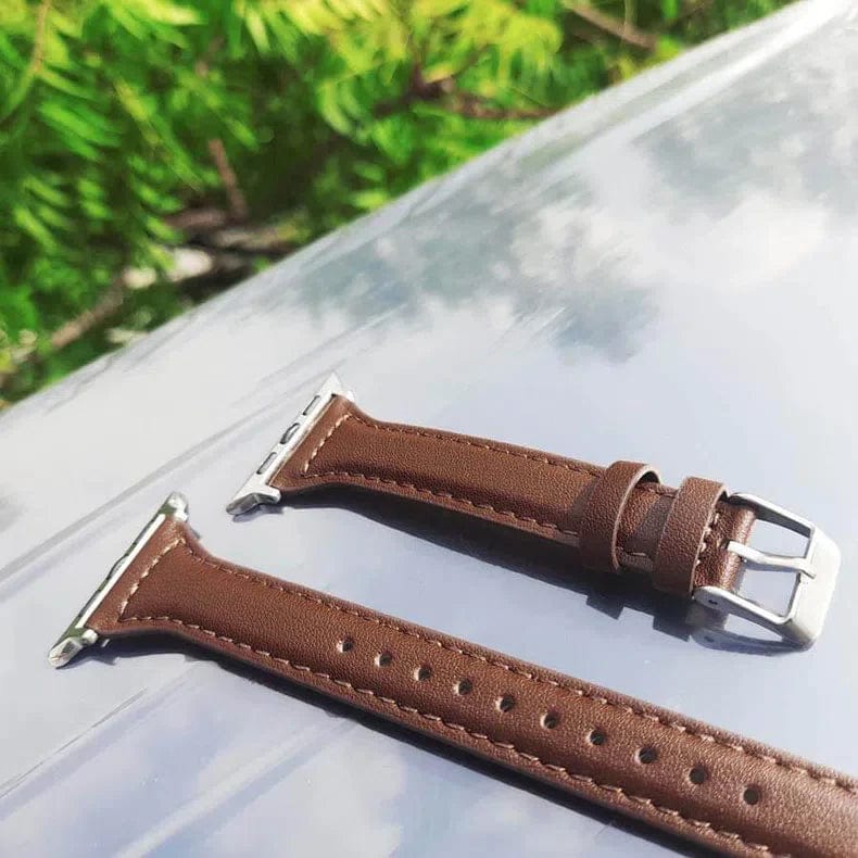 Slim Classic Leather Texture Band for Apple Watch 42 | 44 | 45 | Ultra 49 | 46mm S10 Straps & Bands