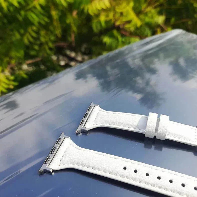 Slim Classic Leather Texture Band for Apple Watch 42 | 44 | 45 | Ultra 49 | 46mm S10 Straps & Bands