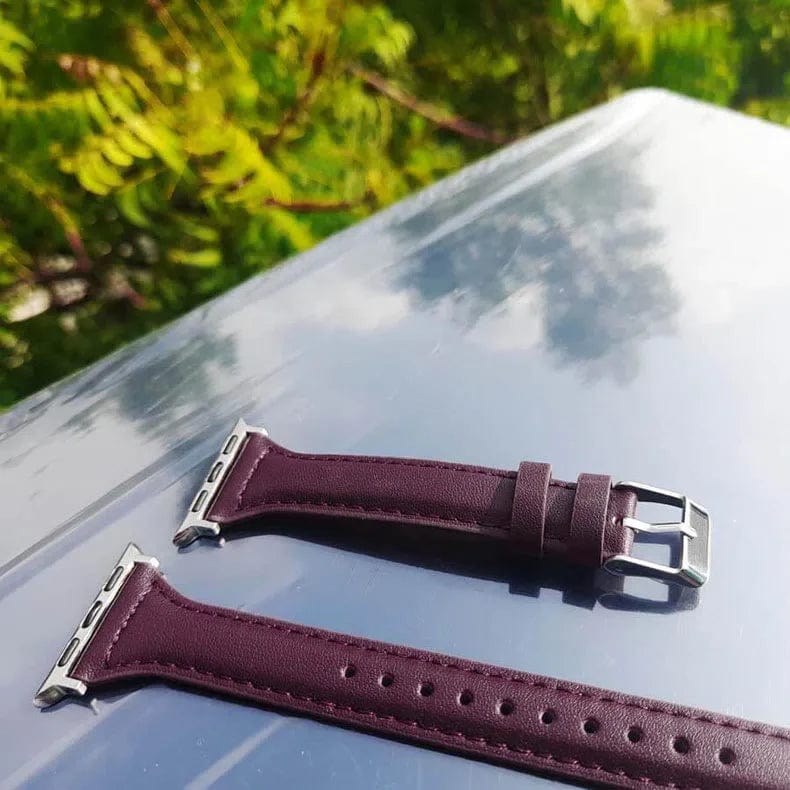 Slim Classic Leather Texture Band for Apple Watch 38 | 40 | 41 | 42mm S10 Straps & Bands