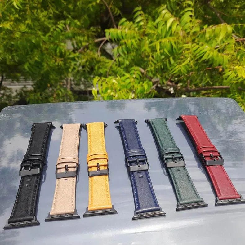 Classic Leather Texture Band for Apple Watch 38 | 40 | 41 | 42mm S10 Straps & Bands