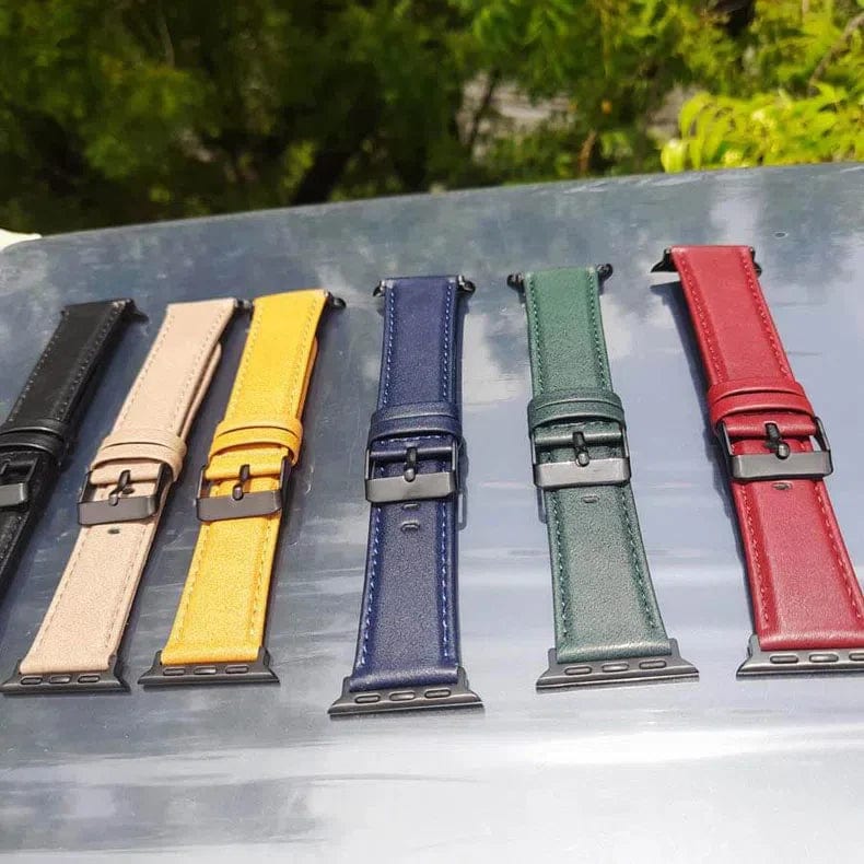 Classic Leather Texture Band for Apple Watch 38 | 40 | 41 | 42mm S10 Straps & Bands