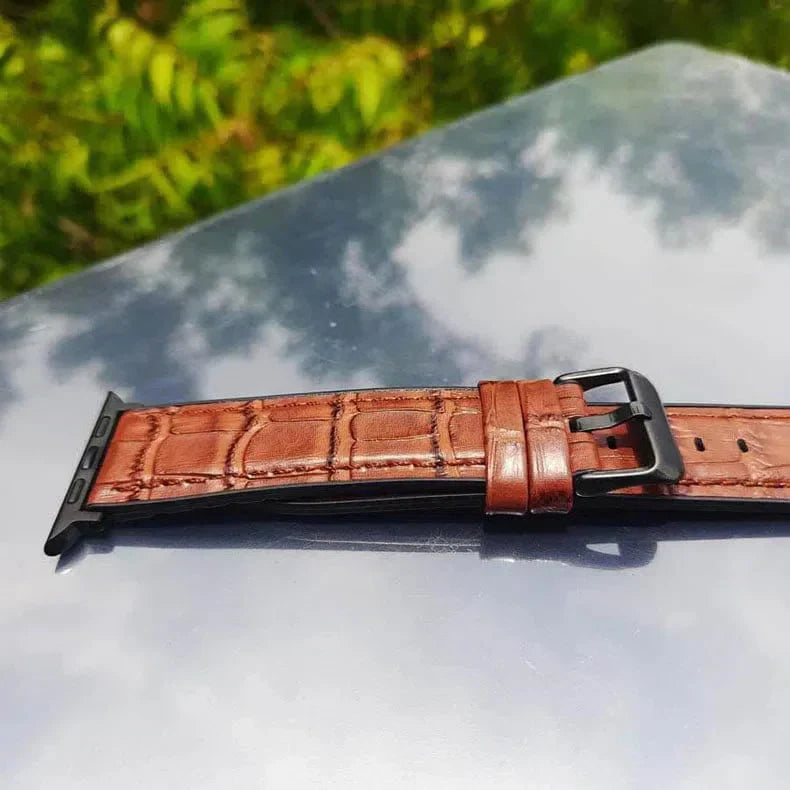 Crocodile Leather Texture Silicone Band for Apple Watch 38 | 40 | 41 | 42mm S10 Straps & Bands