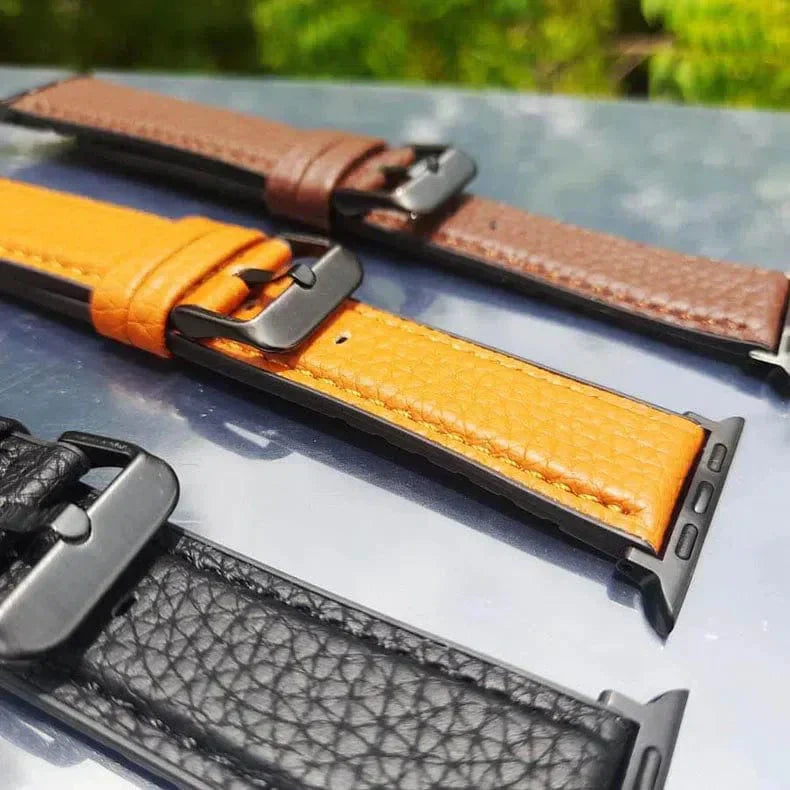 Grainy Leather Texture Silicone Band for Apple Watch 42 | 44 | 45 | Ultra 49 | 46mm S10 Straps & Bands