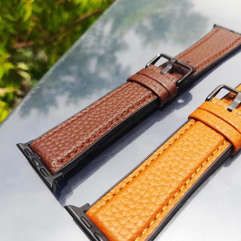 Grainy Leather Texture Silicone Band for Apple Watch 42 | 44 | 45 | Ultra 49 | 46mm S10 Straps & Bands