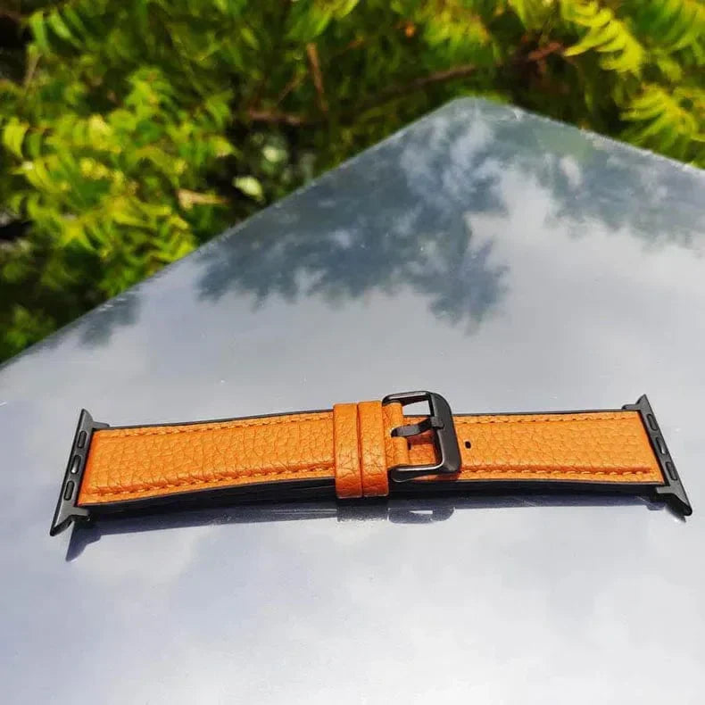 Grainy Leather Texture Silicone Band for Apple Watch 42 | 44 | 45 | Ultra 49 | 46mm S10 Straps & Bands