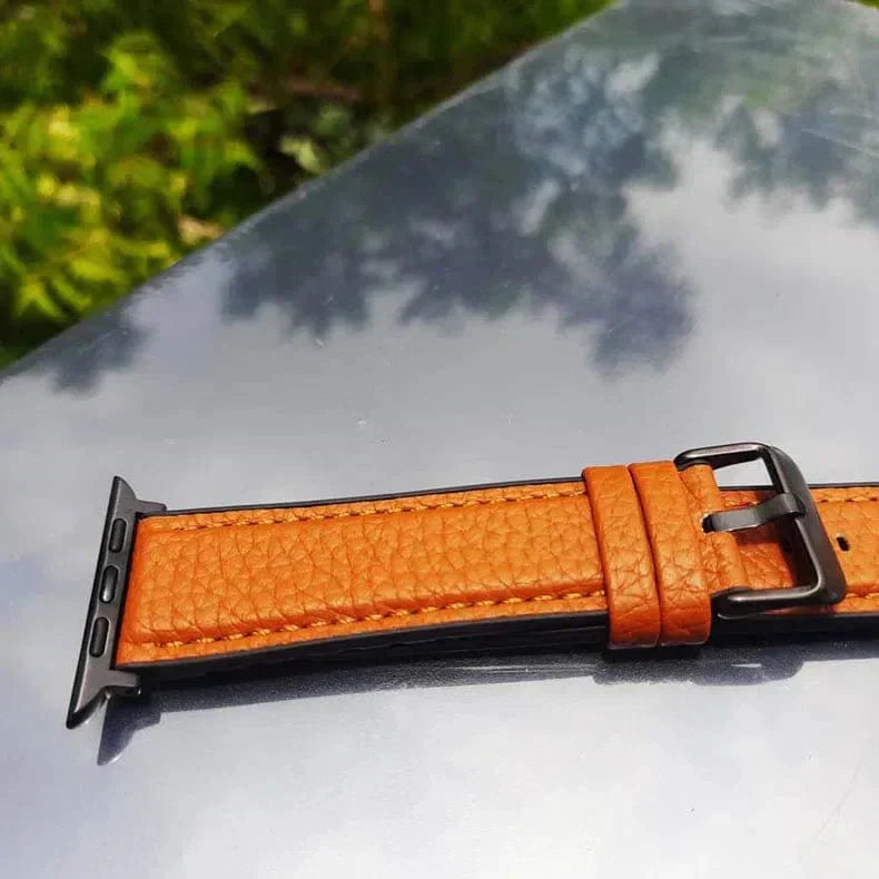 Grainy Leather Texture Silicone Band for Apple Watch 42 | 44 | 45 | Ultra 49 | 46mm S10 Straps & Bands