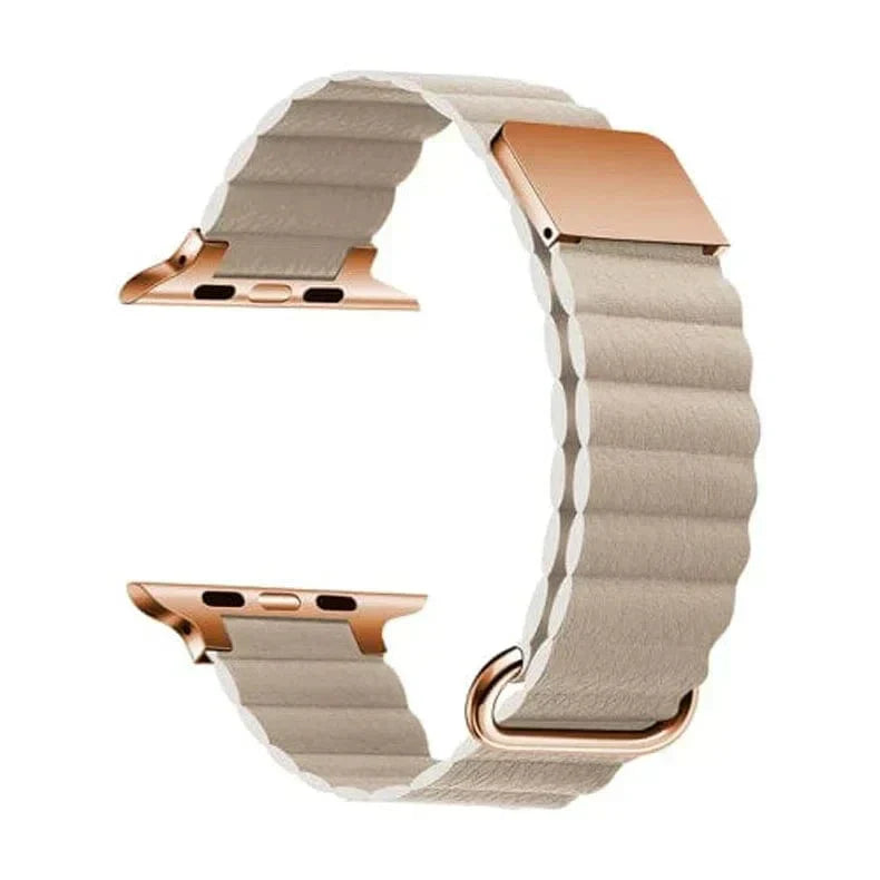 Magnetic Leather Texture Band for Apple Watch 42 | 44 | 45 | Ultra 49 | 46mm S10 Straps & Bands