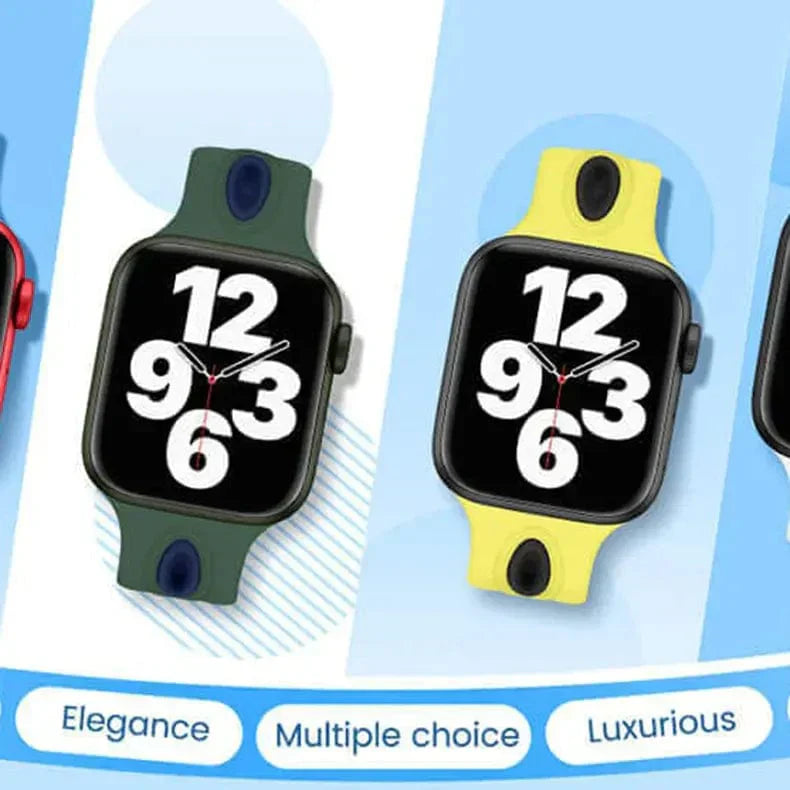Dual Color Silicone Sport Band for Apple Watch 42 | 44 | 45 | Ultra 49 | 46mm S10 Straps & Bands