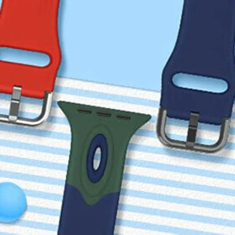 Dual Color Silicone Sport Band for Apple Watch 42 | 44 | 45 | Ultra 49 | 46mm S10 Straps & Bands