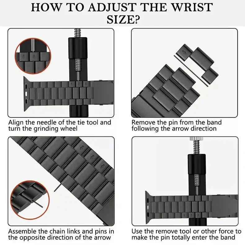 Stainless Steel Metal Bracelet for Apple Watch 38 | 40 | 41 | 42mm S10 Straps & Bands
