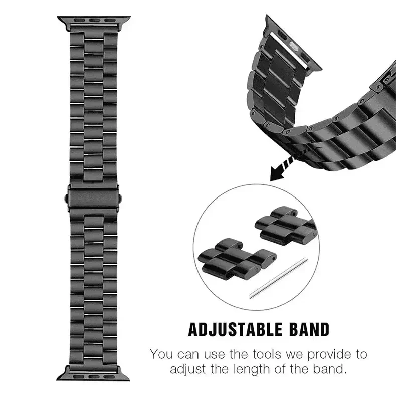 Stainless Steel Metal Bracelet for Apple Watch 42 | 44 | 45 | Ultra 49 | 46mm S10 Straps & Bands