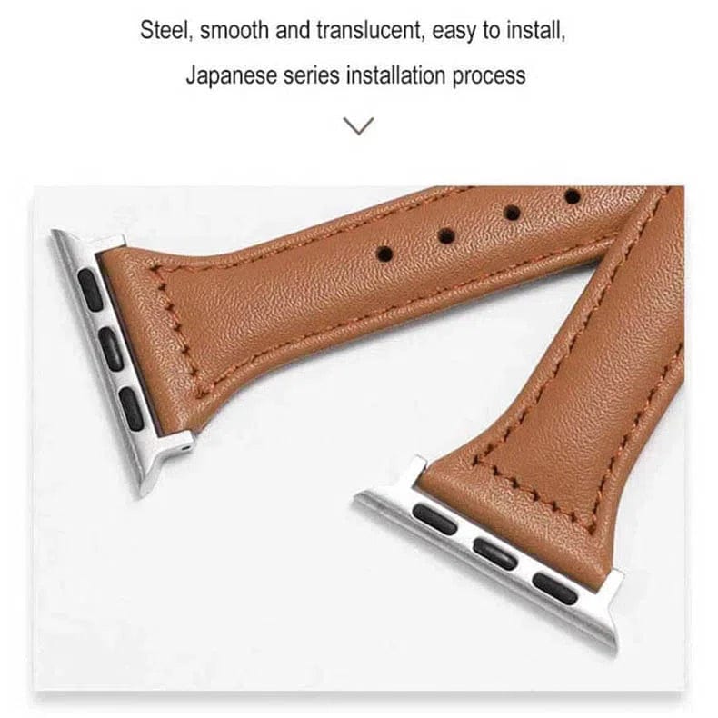 Slim Classic Leather Texture Band for Apple Watch 38 | 40 | 41 | 42mm S10 Straps & Bands