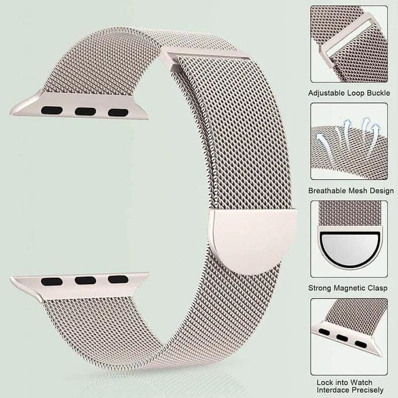 Milanese Magnetic Loop for Apple Watch 38 | 40 | 41 | 42mm S10 Straps & Bands