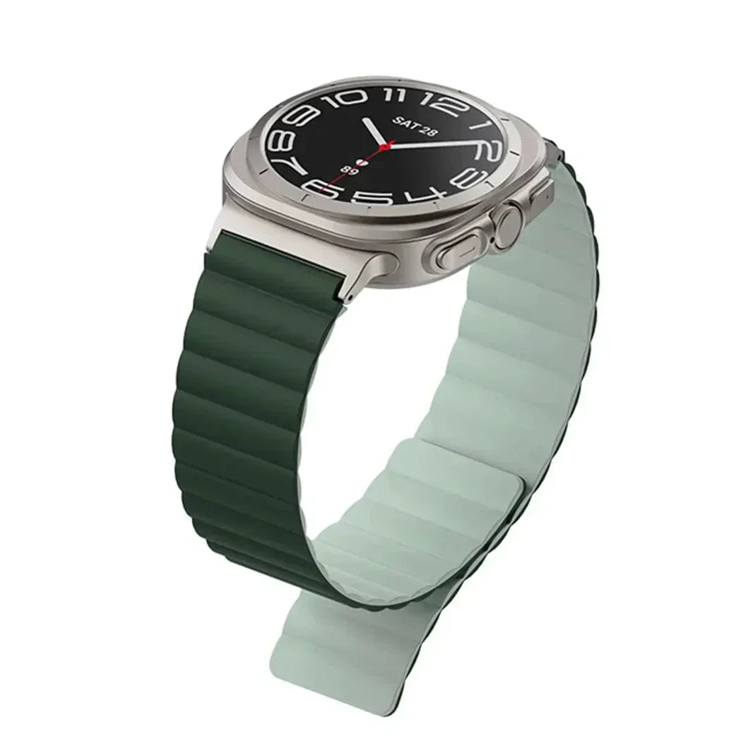 Dual Color Magnetic Silicone Loop for Samsung Watch Ultra 47mm Watch Ultra 47mm green-pista Straps & Bands