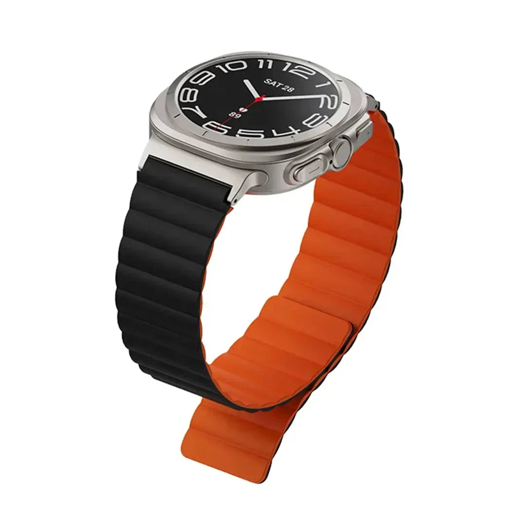 Dual Color Magnetic Silicone Loop for Samsung Watch Ultra 47mm Watch Ultra 47mm black-orange Straps & Bands