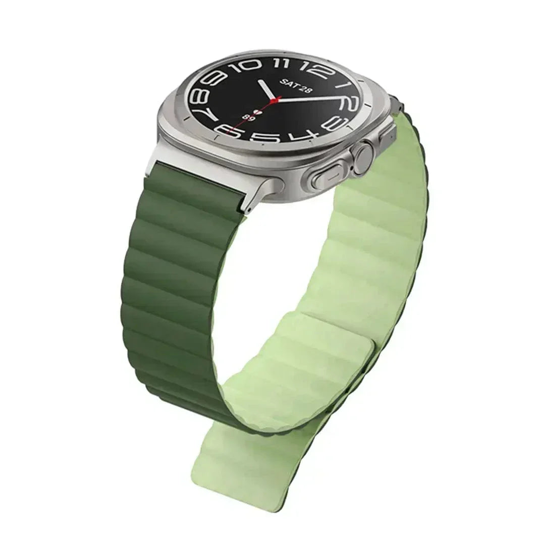 Dual Color Magnetic Silicone Loop for Samsung Watch Ultra 47mm Watch Ultra 47mm midnight-green-yellow Straps & Bands