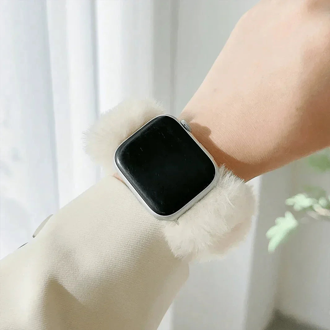 Fluffy Furry Elastic Band for Apple Watch 38 | 40 | 41 | 42mm S10 Straps & Bands