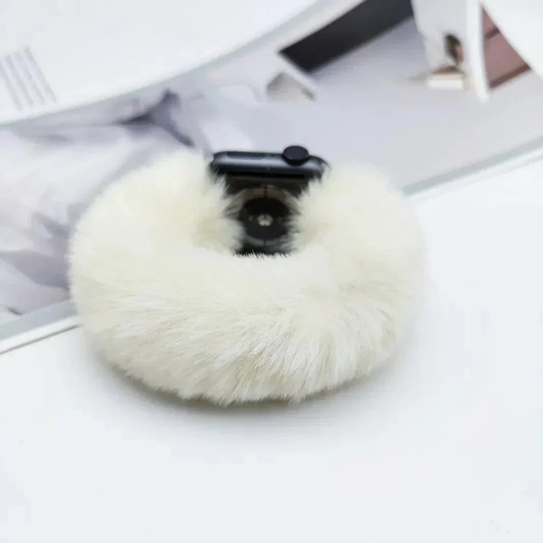 Fluffy Furry Elastic Band for Apple Watch 38 | 40 | 41 | 42mm S10 Straps & Bands