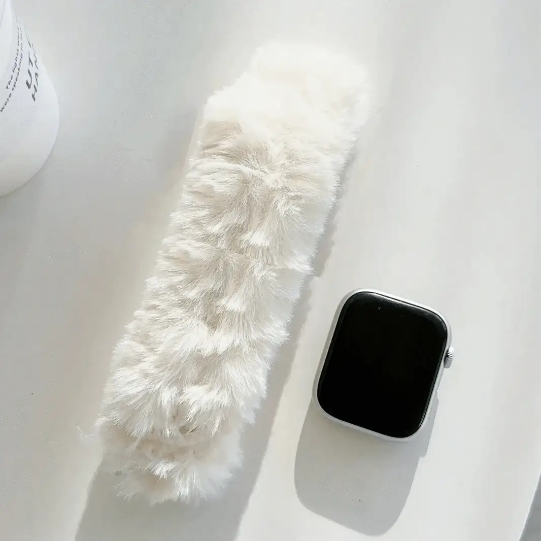 Fluffy Furry Elastic Band for Apple Watch 38 | 40 | 41 | 42mm S10 Straps & Bands