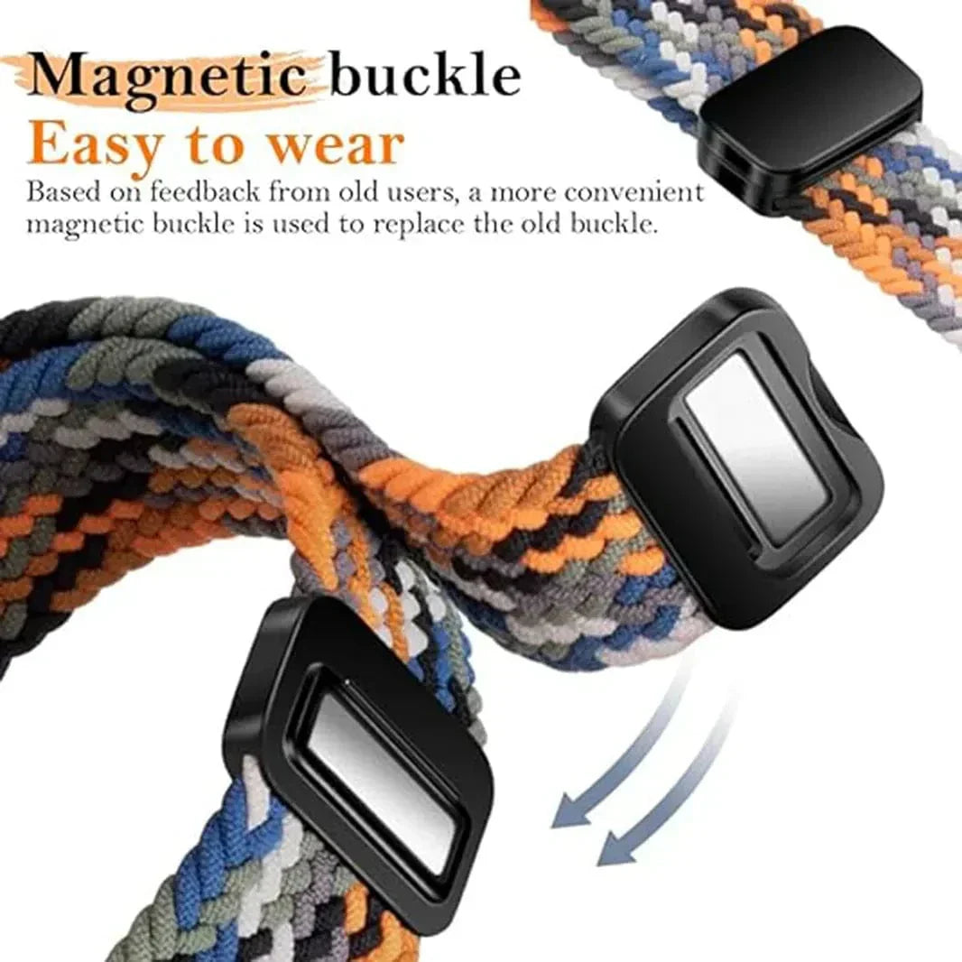 Braided Adjuctable Magnetic Buckle Band for Apple Watch 42 | 44 | 45 | Ultra 49 | 46mm S10 Straps & Bands