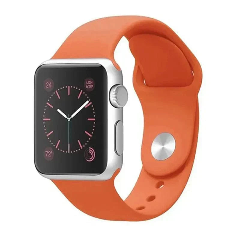Sports Silicone Watch Band for Apple Watch 42 | 44 | 45 | Ultra 49 | 46mm S10 42 | 44 | 45 | Ultra 49 | 46mm S10 papaya-orange Straps & Bands