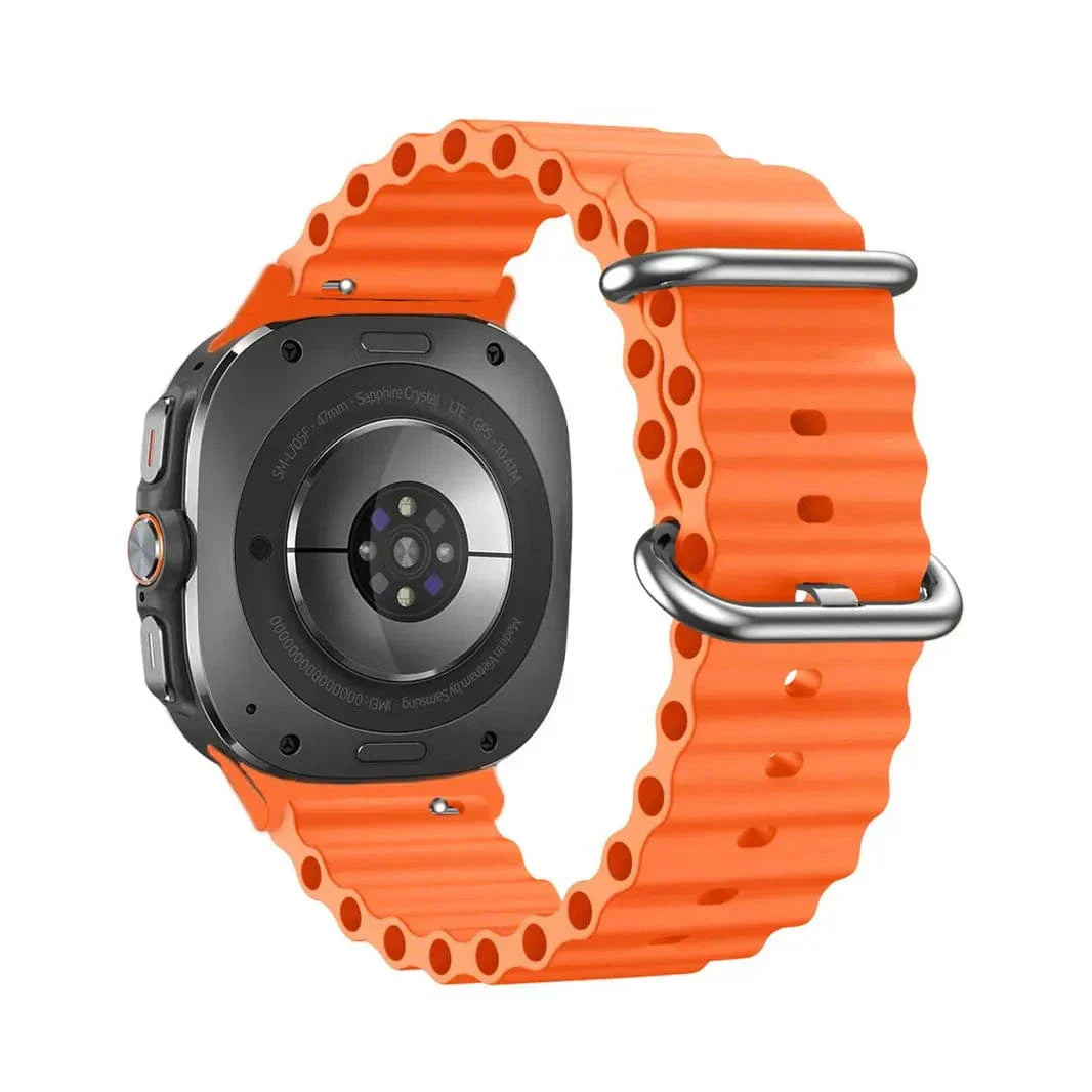Ocean Silicone Band for Samsung Watch Ultra 47mm Watch Ultra 47mm orange Straps & Bands