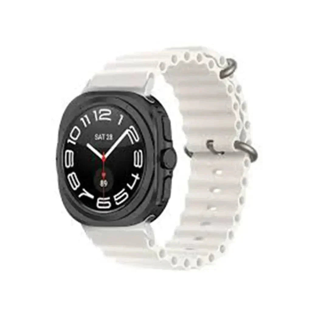 Ocean Silicone Band for Samsung Watch Ultra 47mm Watch Ultra 47mm white Straps & Bands