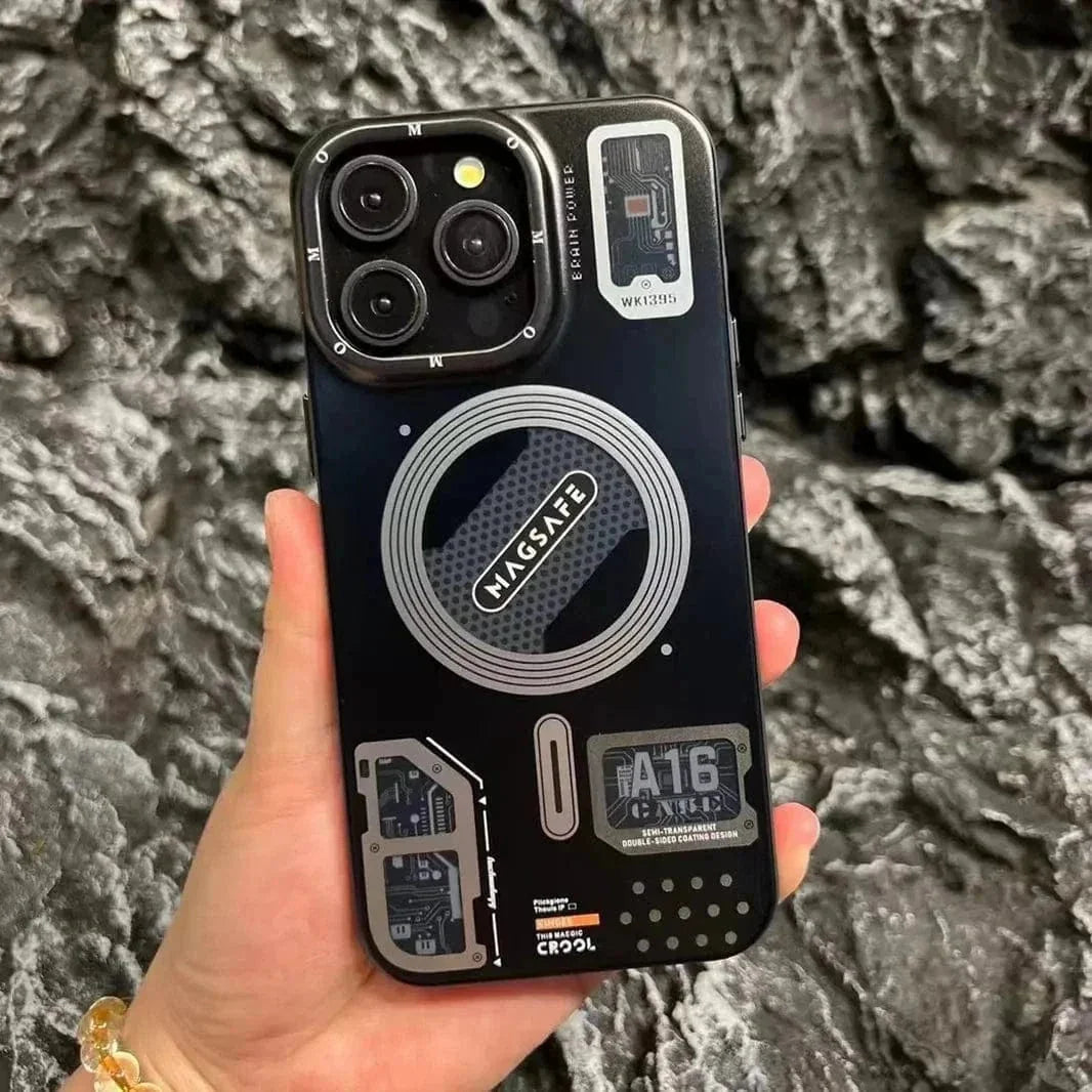 Tech Style Magnetic MagSafe Frosted Case for iPhone 16 Pro Max