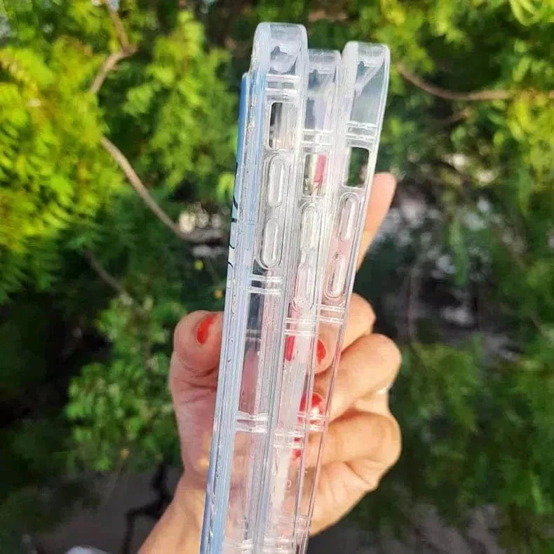 Teddy Bear Print Silver Glitter Foil Clear Soft Case for iPhone 14