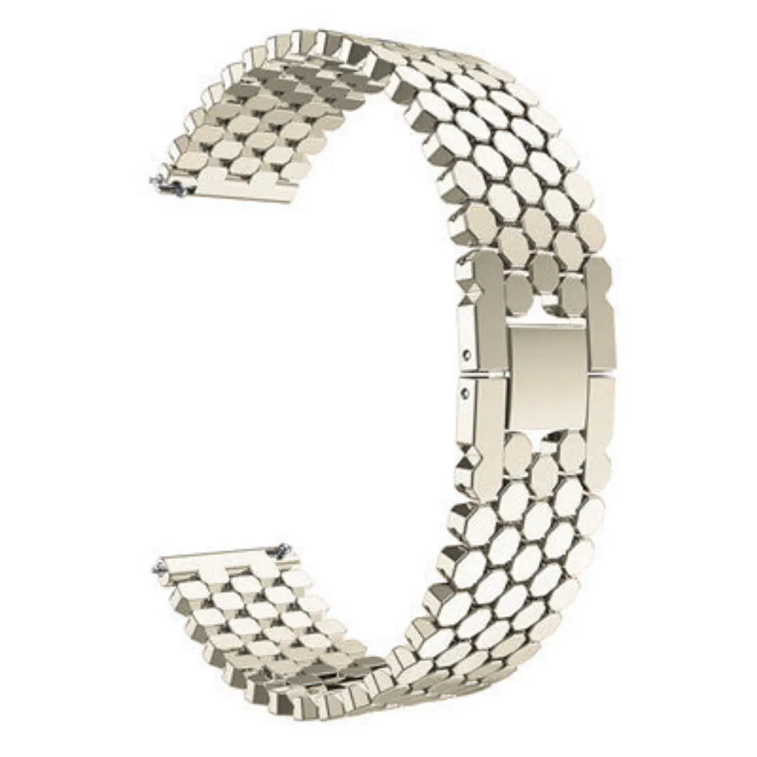 Honeycomb Pattern Stainless Steel Metal Band for Smartwatch 22mm 22mm natural-titanium Straps & Bands
