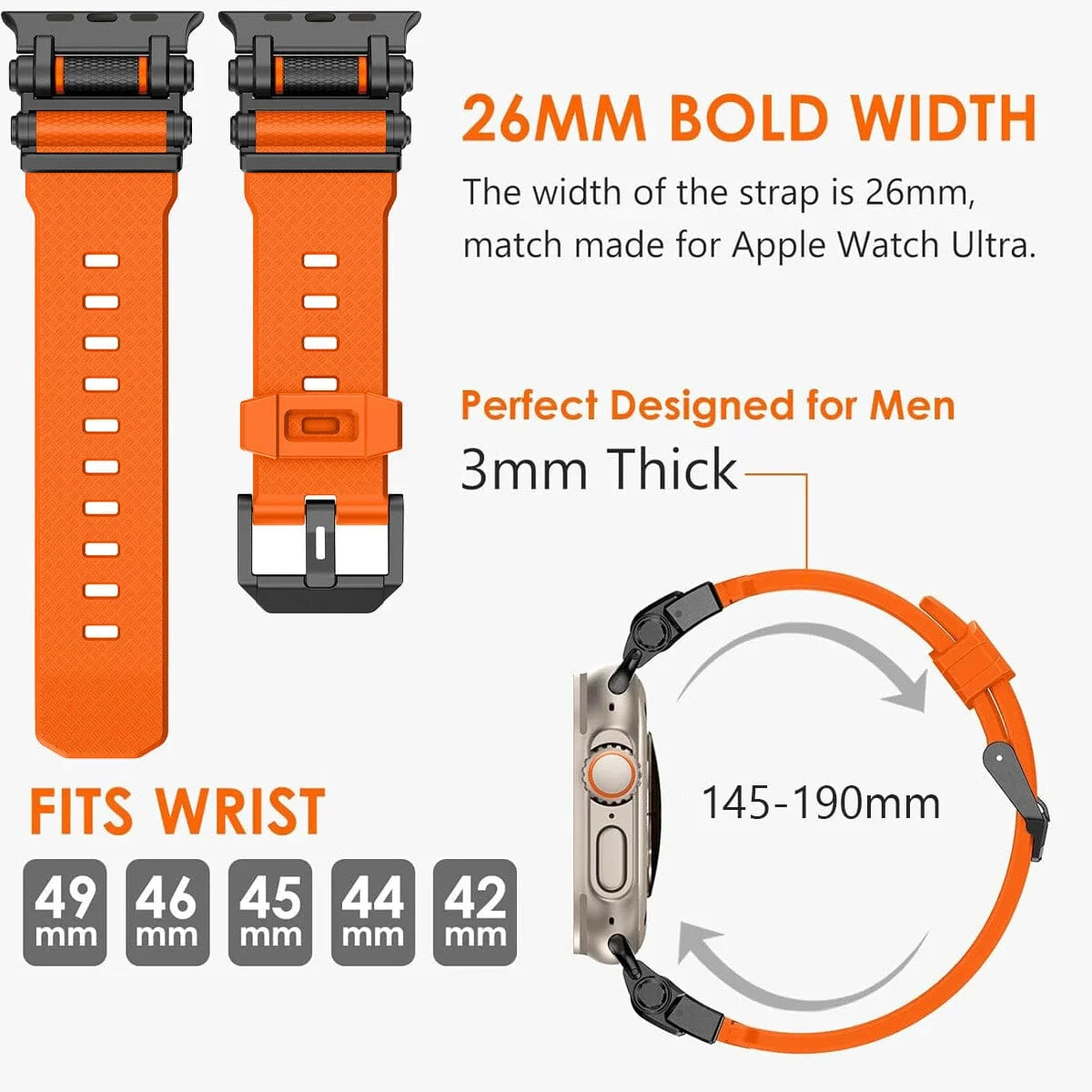 TPU Armor Band for Apple Watch 42 | 44 | 45 | Ultra 49 | 46mm S10