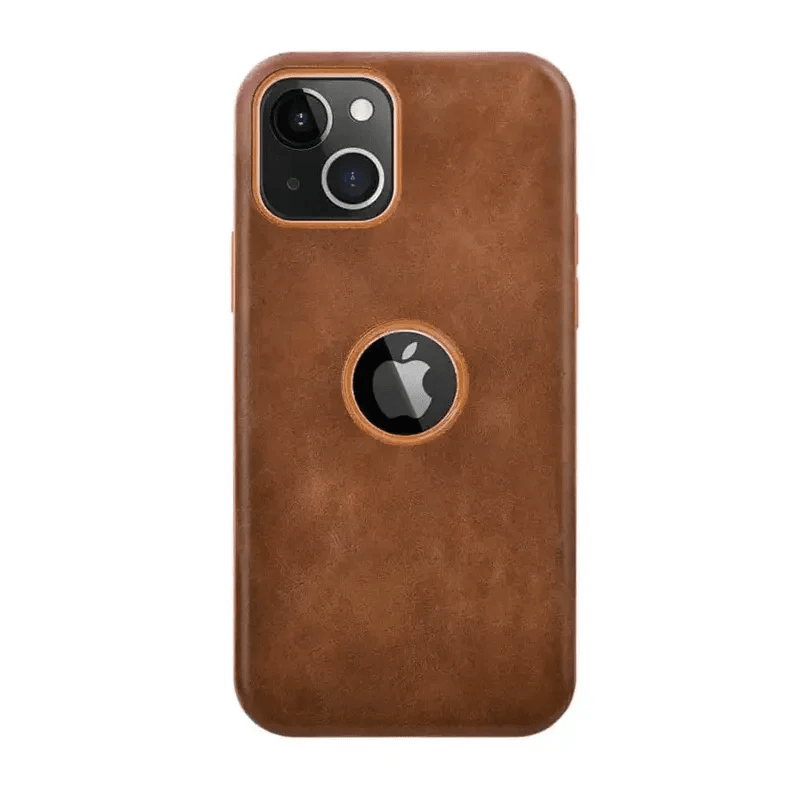 TPU Edges Glossy Keys Leather Texture Case for iPhone Back Cases iPhone 11 / Tan Brown